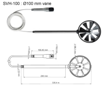 Đầu đo tốc độ gió, lưu lượng gió và nhiệt độ môi trường - SVH-100